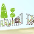 Home Green Fence Wall Sticker